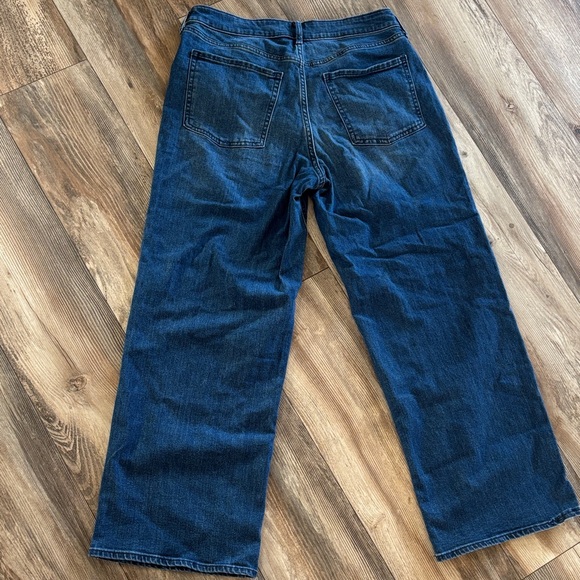 Old Navy Women's Dark Blue Wide Leg Jeans - Picture 5 of 7